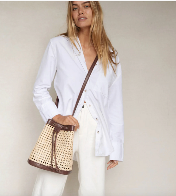 Bembien Benna Bucket Bag Rattan and Leather