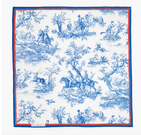 Clare V. St. Calais Blue Toile Bandana