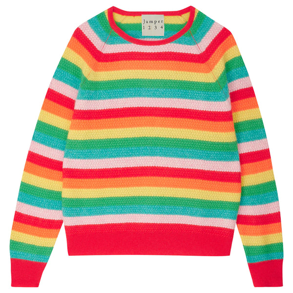 Jumper 1234 Moss Stitch Stripe Cashmere Crew