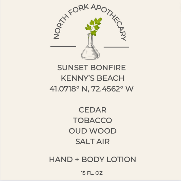 North Fork Apothecary Hand + Body Lotion - Sunset Bonfire at Kenny's Beach